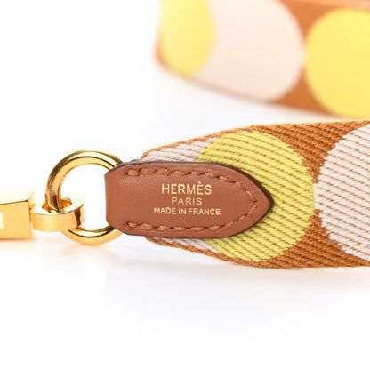 Hermes Toile Swift 25mm Sangle Flipperball Shoulder Strap Caramel Nata Gold 3 of 4