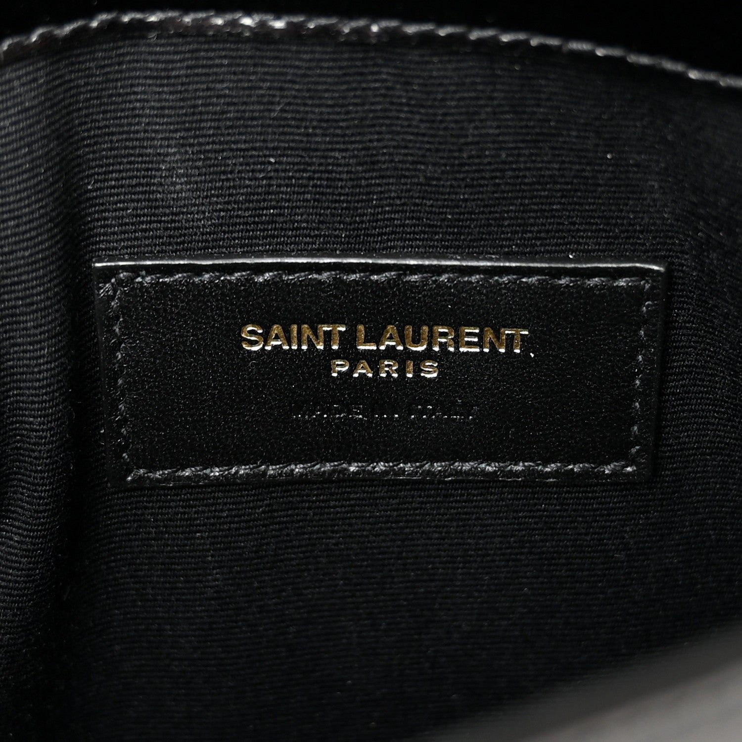 Saint Laurent Smooth Shiny Calfskin Monogram Uptown Pouch Black 6 of 6