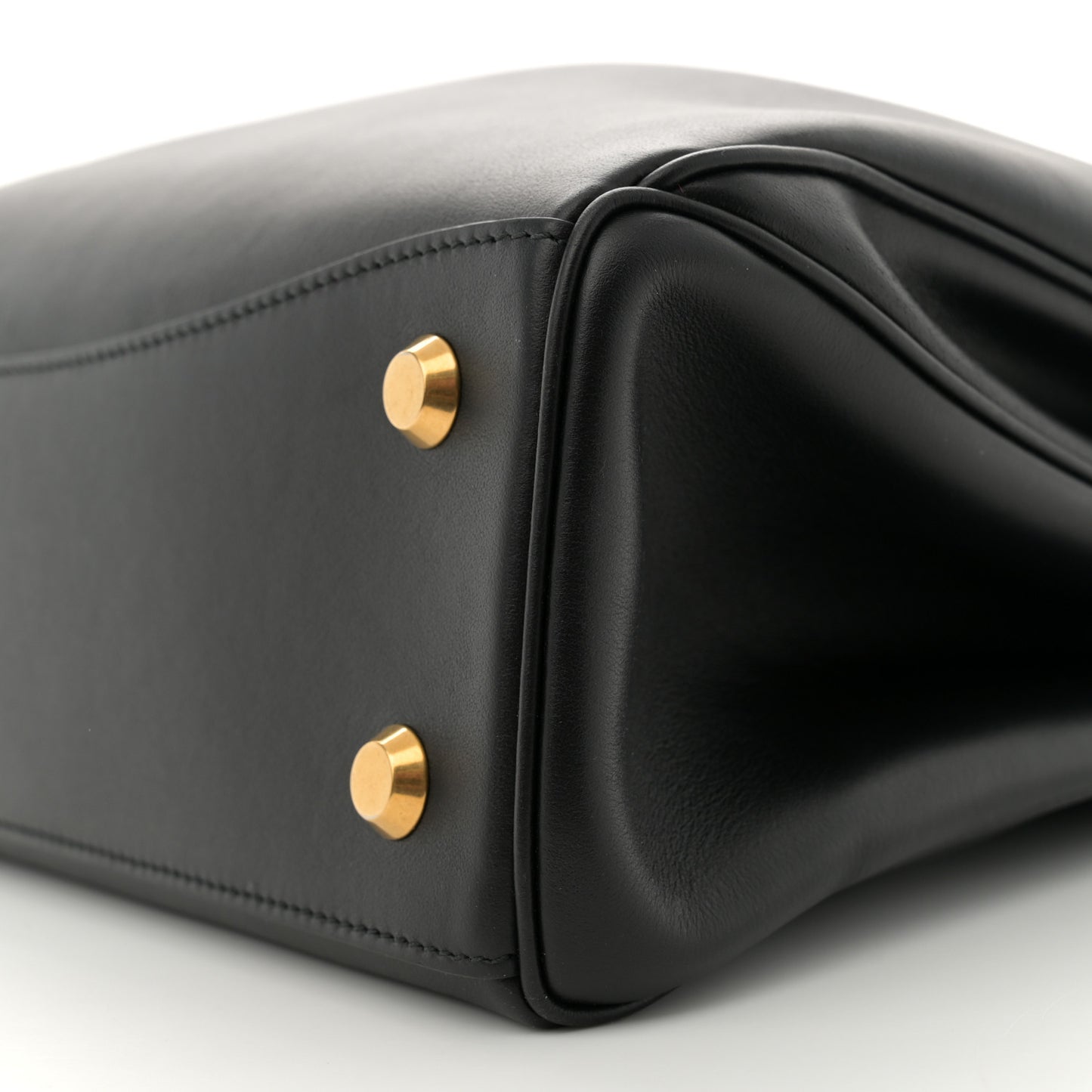 Natural Smooth Calfskin Medium Rodeo Top Handle Handbag Black