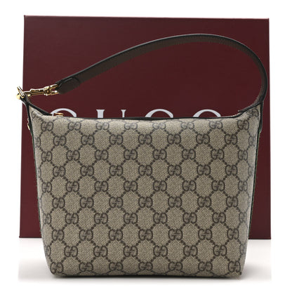 Gucci GG Supreme Monogram Textured Calfskin Web Super Mini Ophidia Shoulder Bag Beige Ebony New Acero 10 of 10