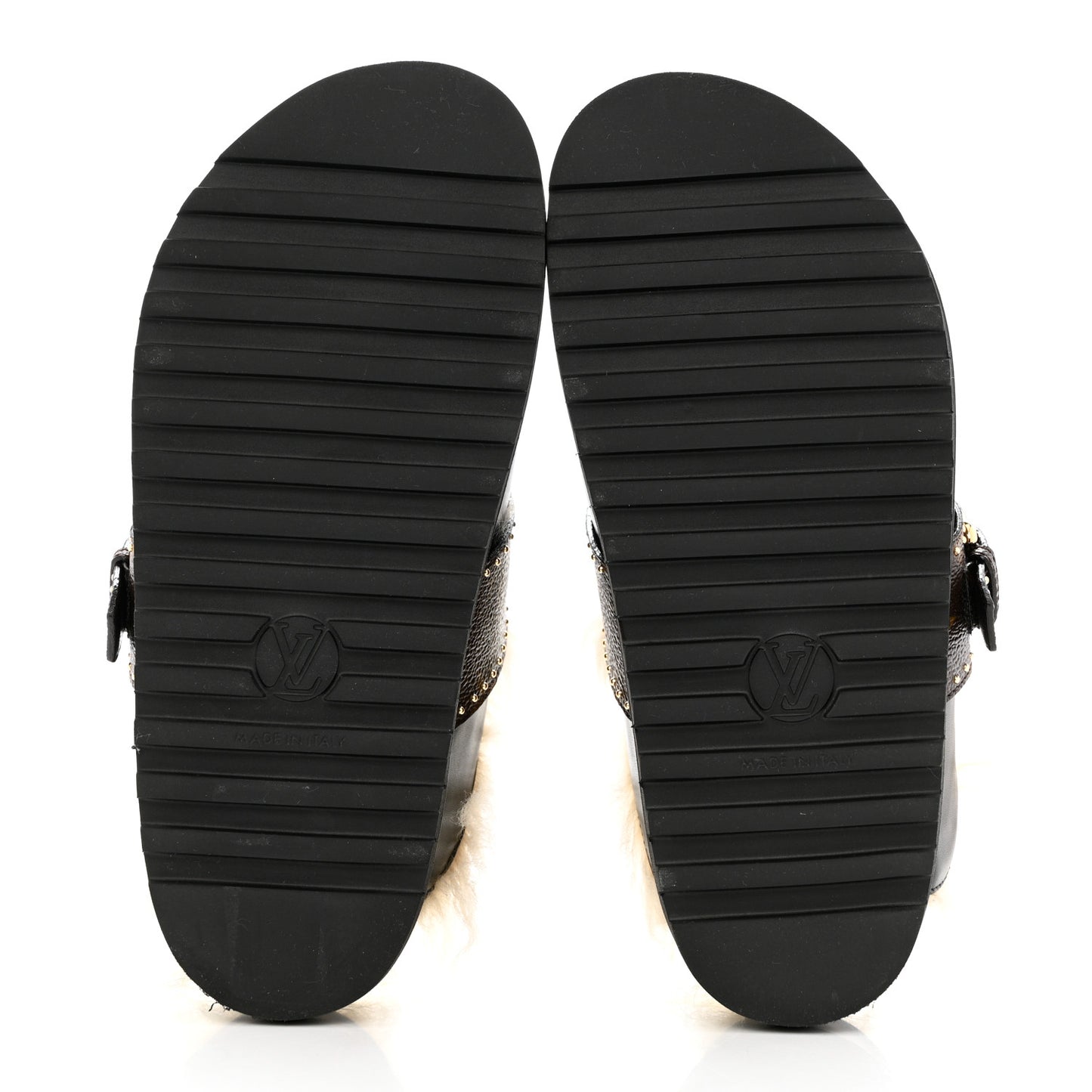 Calfskin Monogram Lambswool Winterbreak Comfort Clogs 37 Black