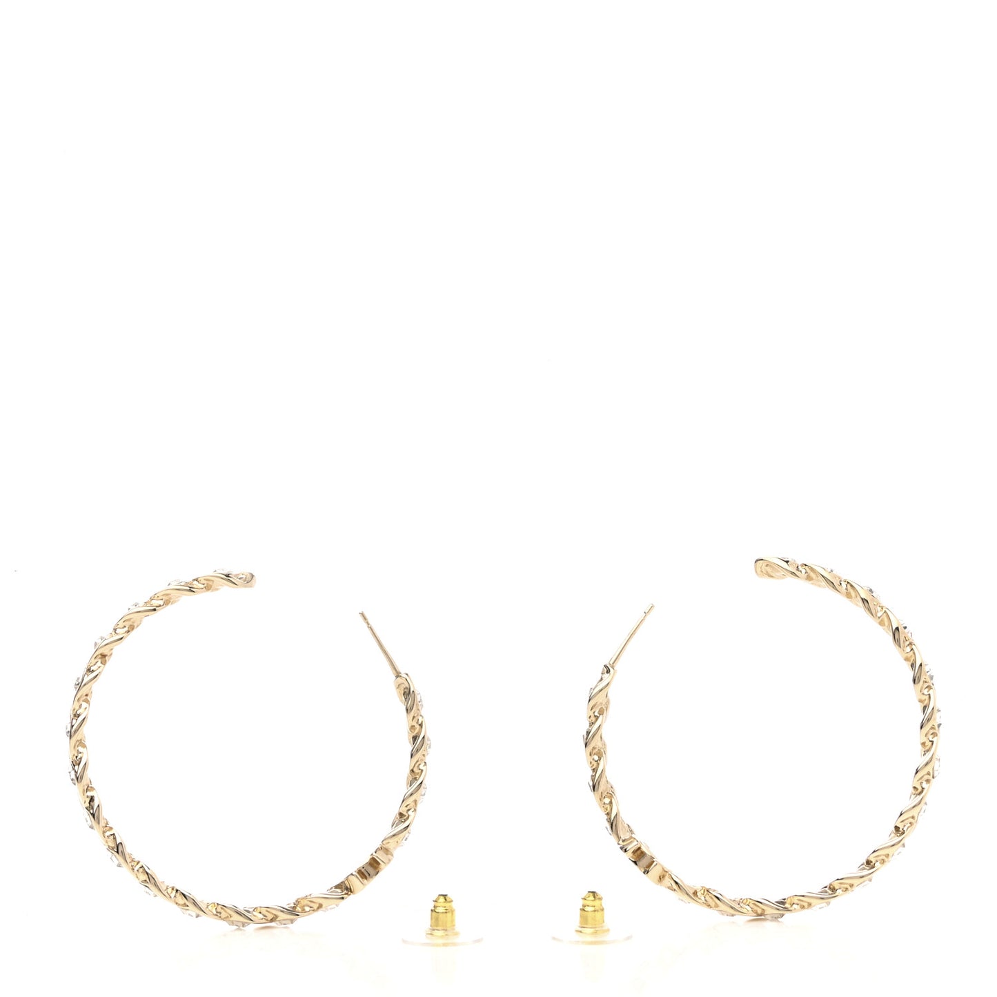 Crystal CC Hoop Earrings Gold