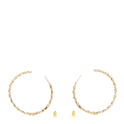 Chanel Crystal CC Hoop Earrings Gold 3 of 4
