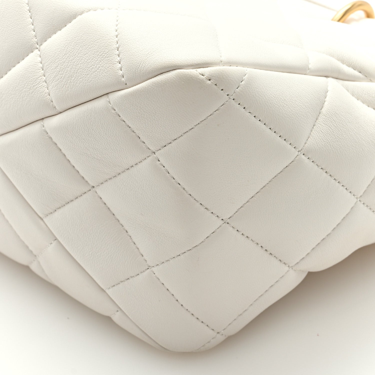 Chanel Lambskin Quilted Small Top Handle Shopping Bag White 8 of 8