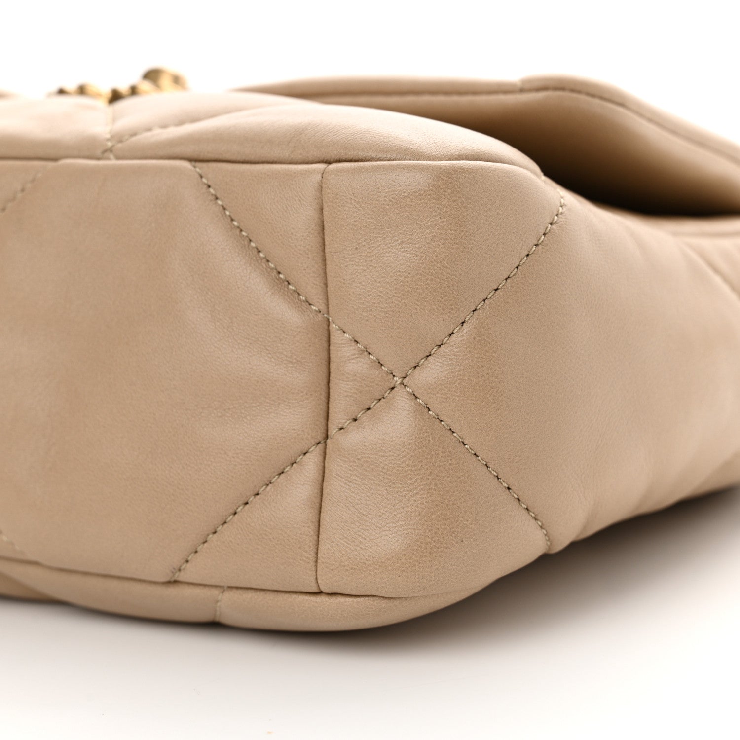 Chanel Lambskin Quilted Medium Chanel 19 Flap Dark Beige 10 of 11