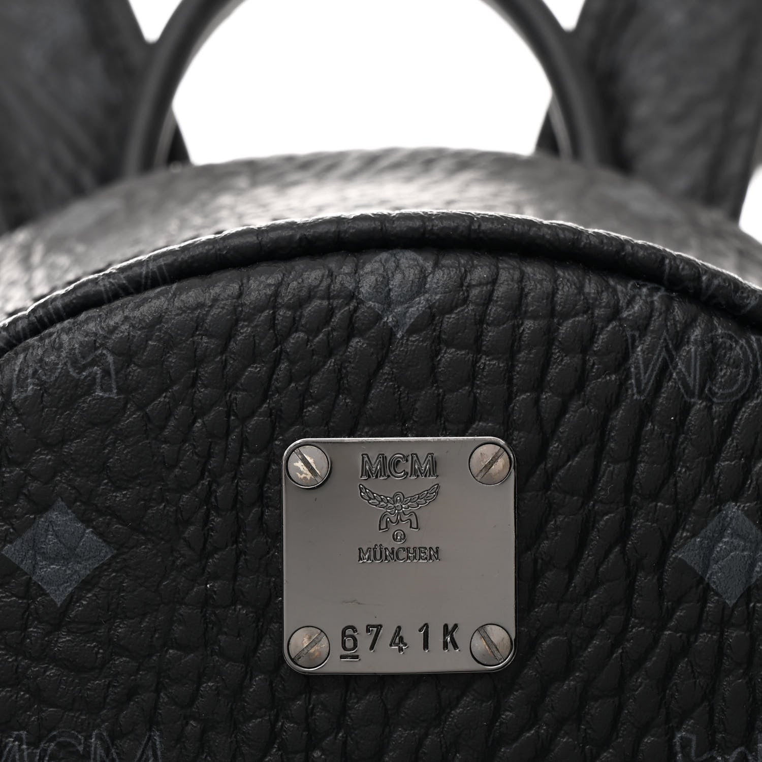 MCM Visetos Side Stud Mini Stark Backpack Black 8 of 10