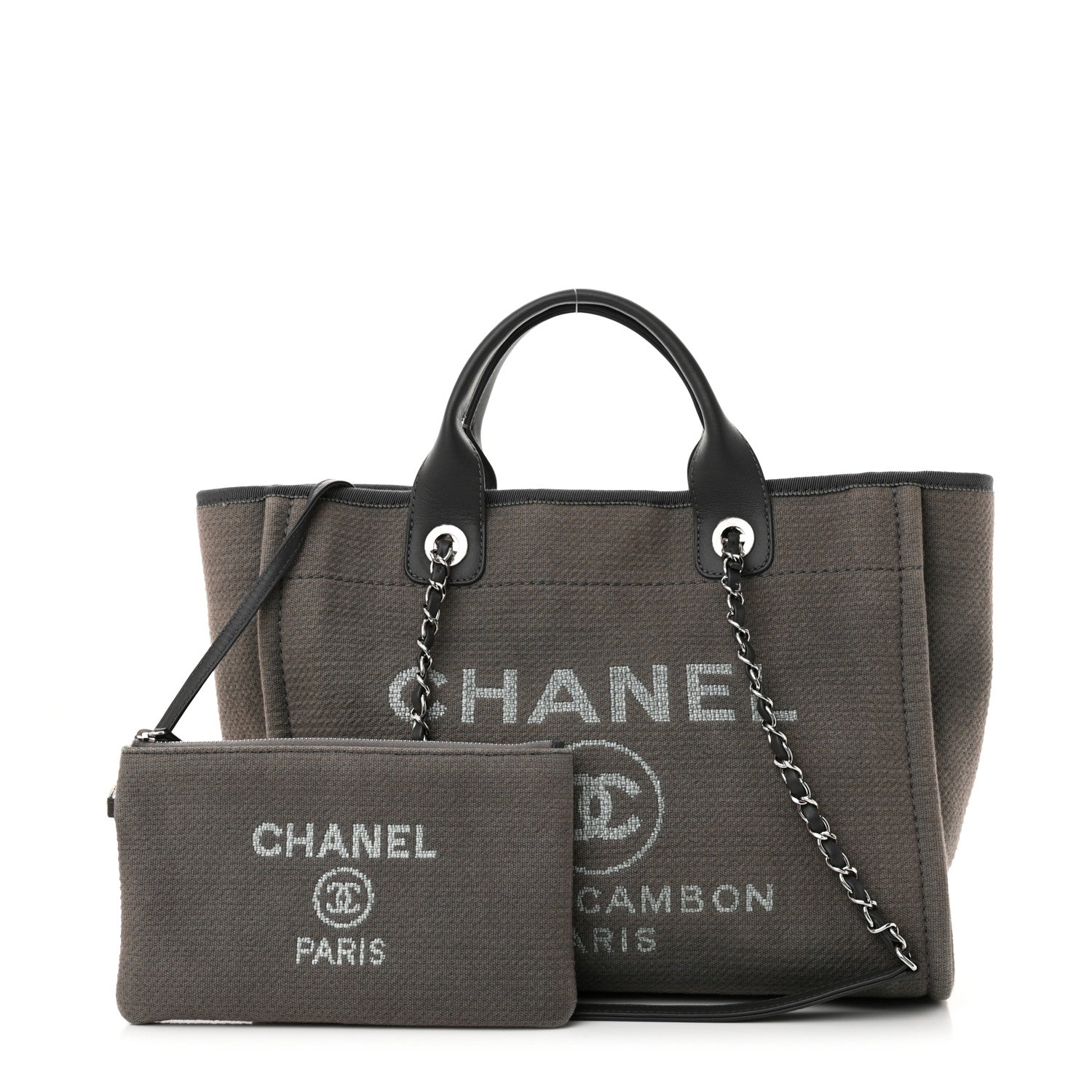 Chanel Mixed Fibers Small Deauville Tote Grey 2 of 11