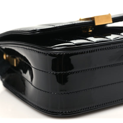 Saint Laurent Patent Calfskin Matelasse Monogram Small Vicky Chain Bag Black 9 of 10