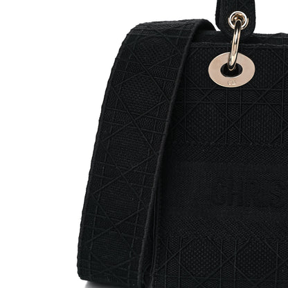 Christian Dior Canvas Embroidered Cannage Medium Lady D-Lite Black 13 of 14