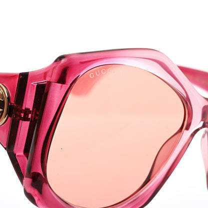Gucci Acetate Round Sunglasses GG0875S Burgundy Orange 7 of 8