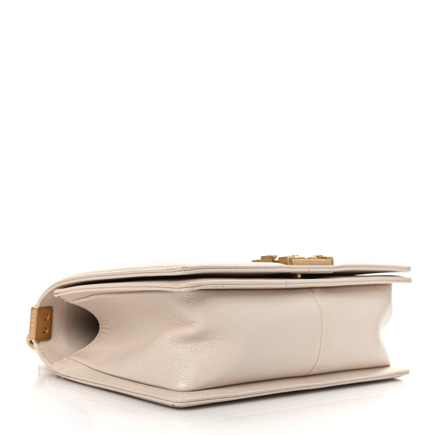 Chanel Caviar Chevron Quilted Medium Boy Flap Light Beige 4 of 9