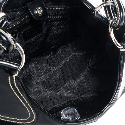 Prada Tessuto Vernice Hobo Black 5 of 8
