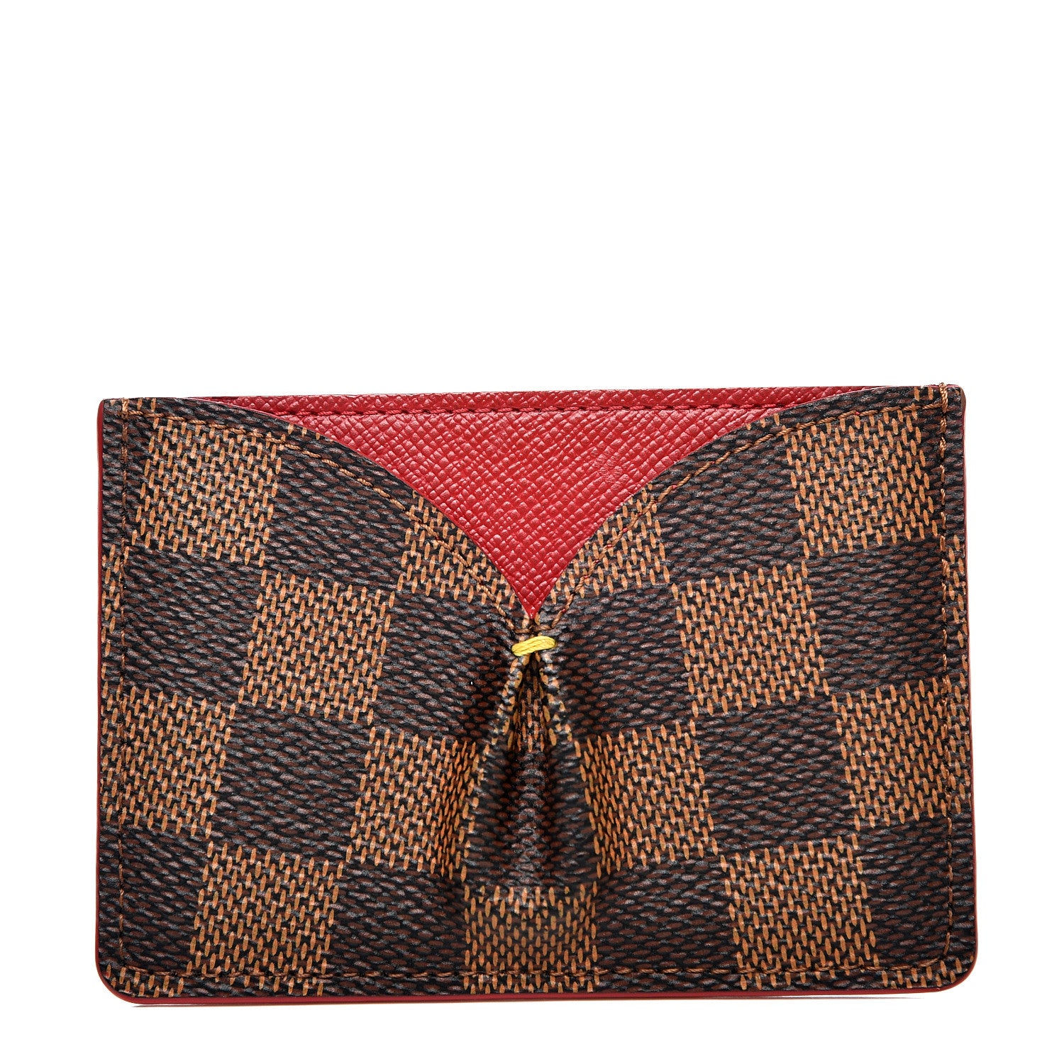 Louis Vuitton Damier Ebene Caissa Card Holder Cherry 1 of 8