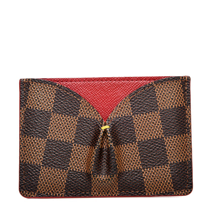 Louis Vuitton Damier Ebene Caissa Card Holder Cherry 1 of 8