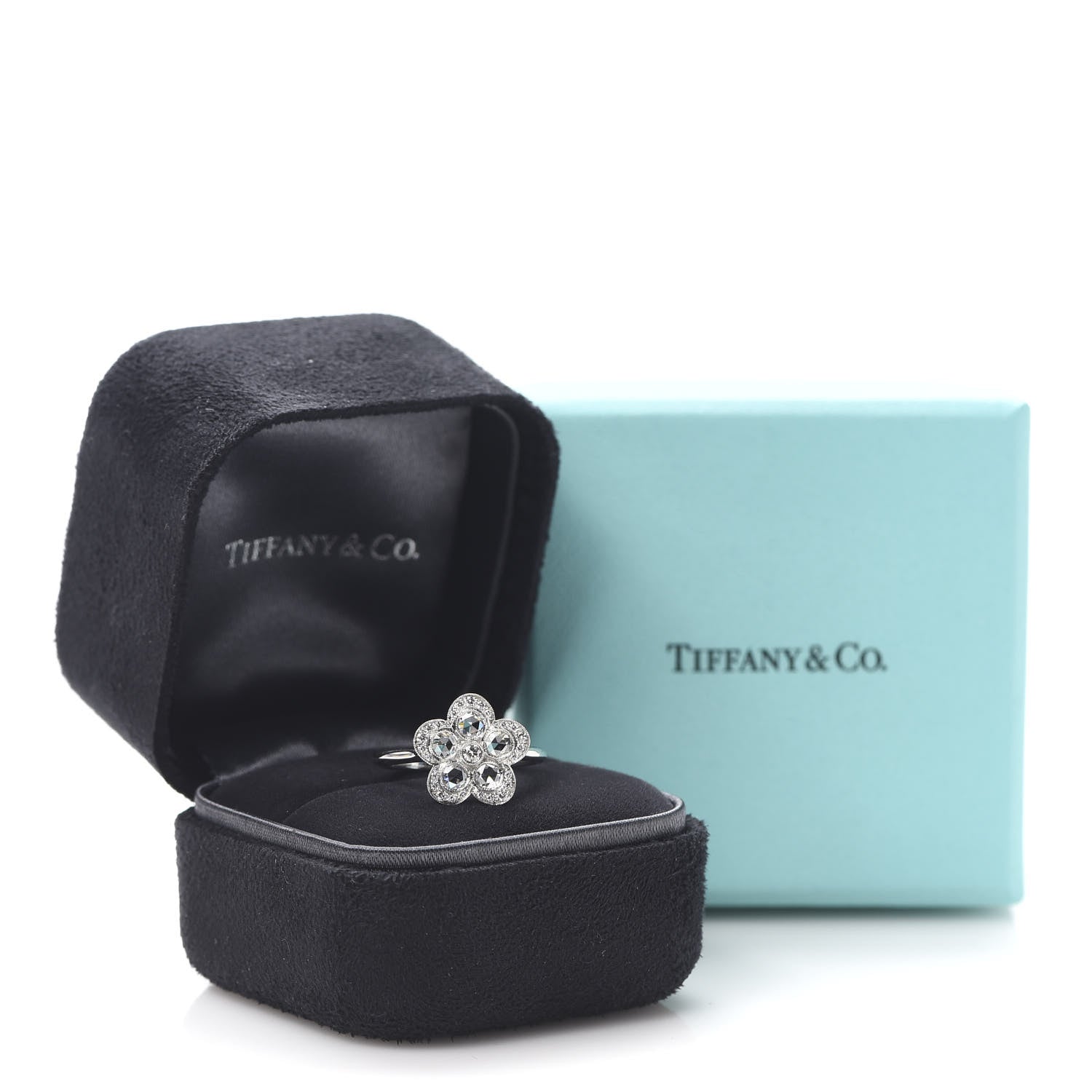 Rose Cut Diamond Flower Ring Tiffany Tiffany Co Platinum