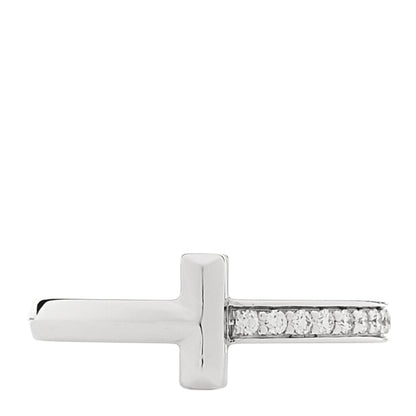 Tiffany 18K White Gold Diamond 2.5mm T T1 Ring 52 6 1 of 5