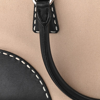 Prada Canvas Calfskin Small City Stitch Tote Black 14 of 16