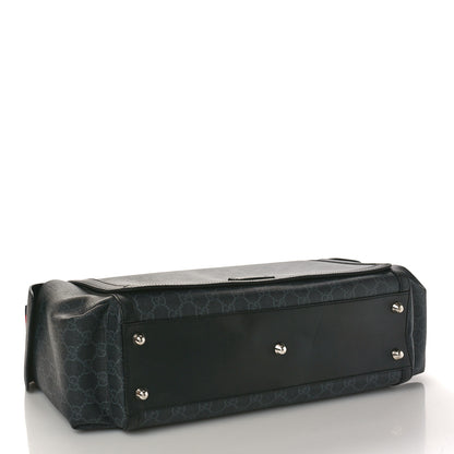 Gucci GG Supreme Monogram Web Messenger Diaper Bag Black Grey 4 of 10