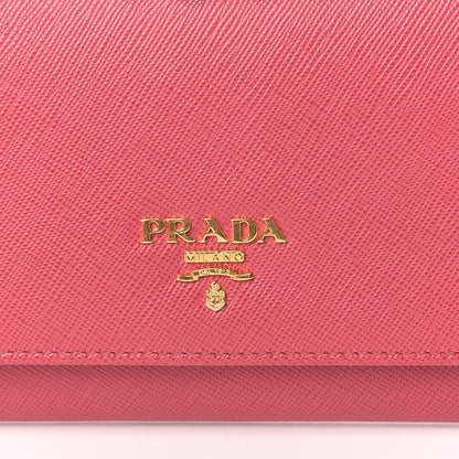 Prada Saffiano Metal Oro Chain Wallet Peonia 10 of 12