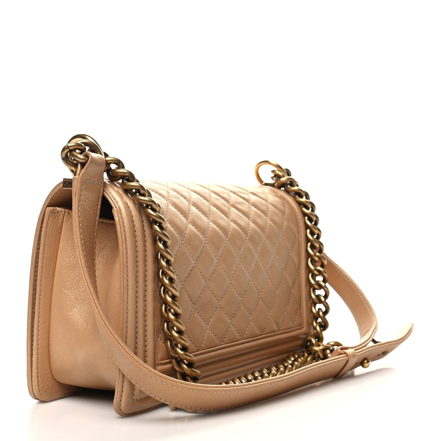 Chanel Metallic Calfskin Quilted Medium Boy Flap Gold 3 of 12