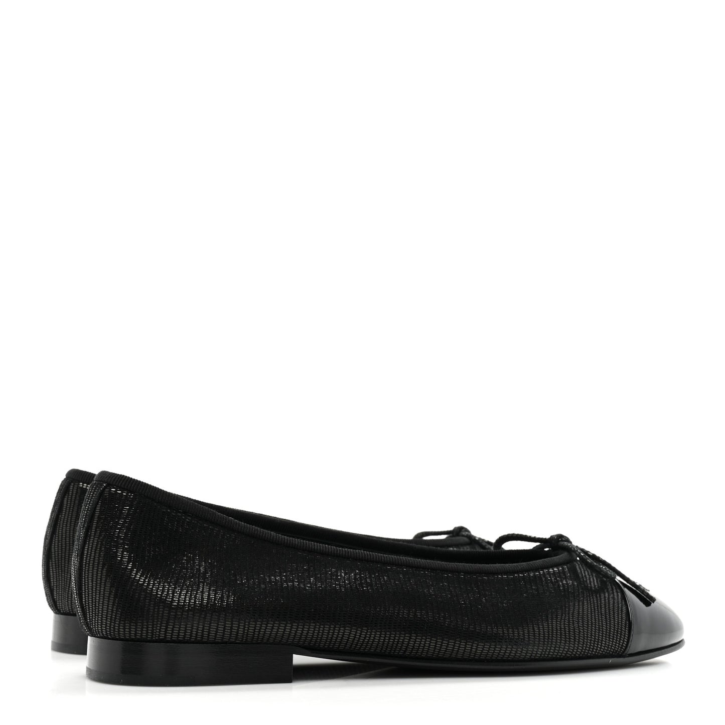 Suede Patent Cap Toe CC Ballerina Flats 38 Black