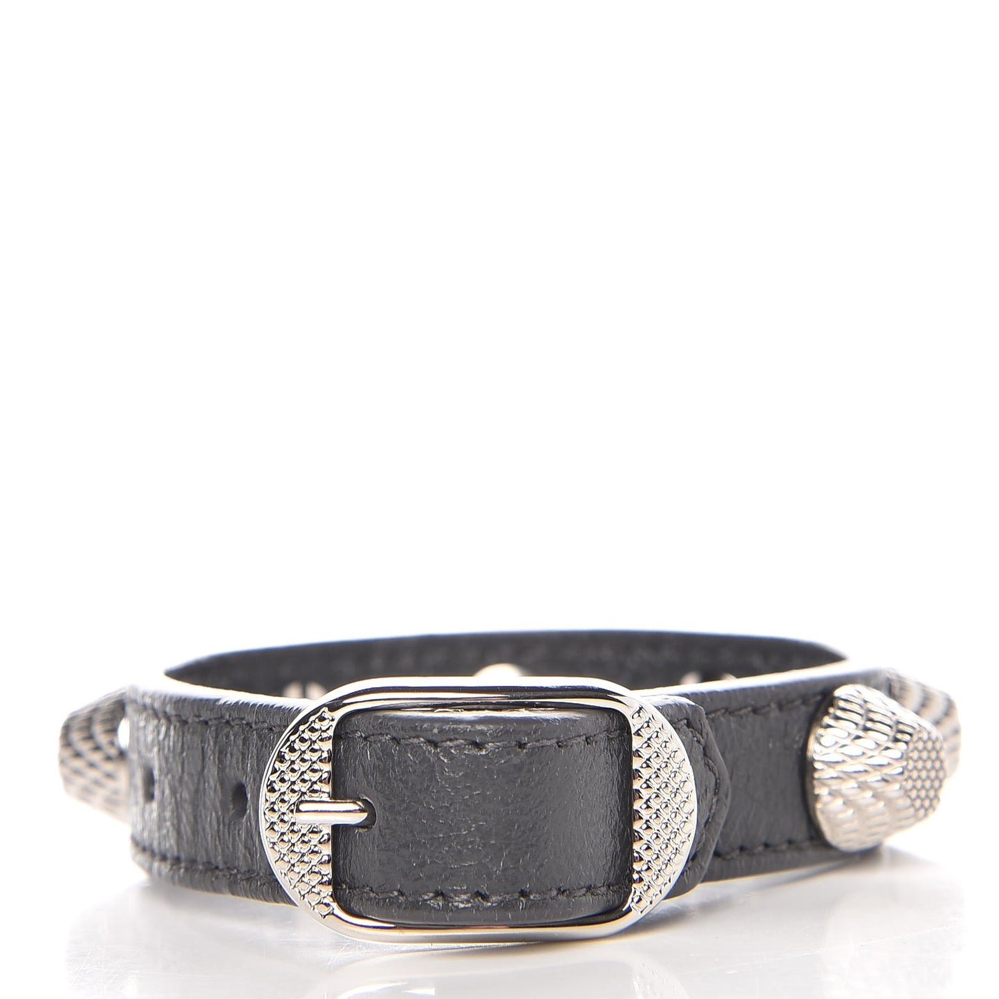 Agneau Giant 12 Silver Hardware Stud M Bracelet Gris Fossile