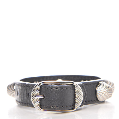 Balenciaga Agneau Giant 12 Silver Hardware Stud M Bracelet Gris Fossile 3 of 6