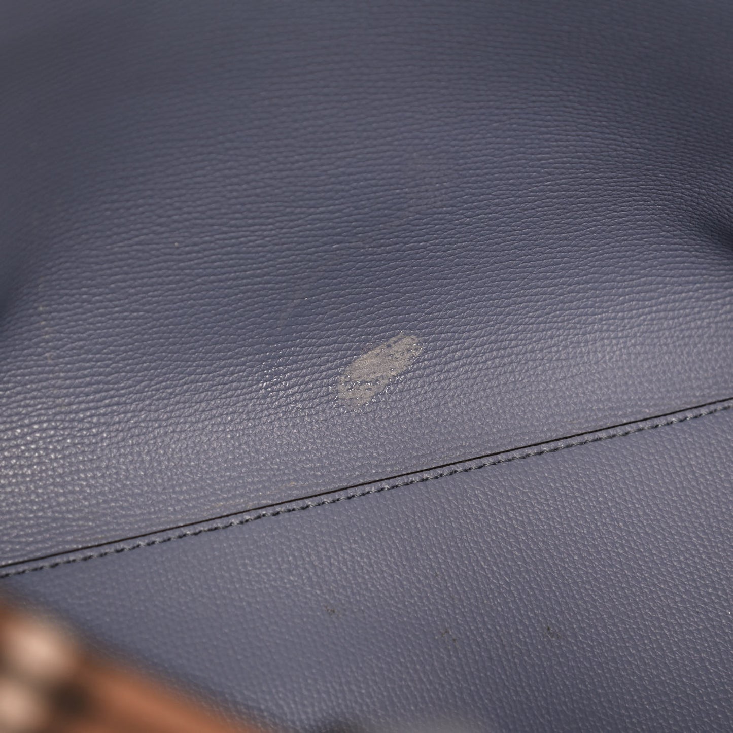 Calfskin Haymarket Check Small Reversible Tote Slate Blue