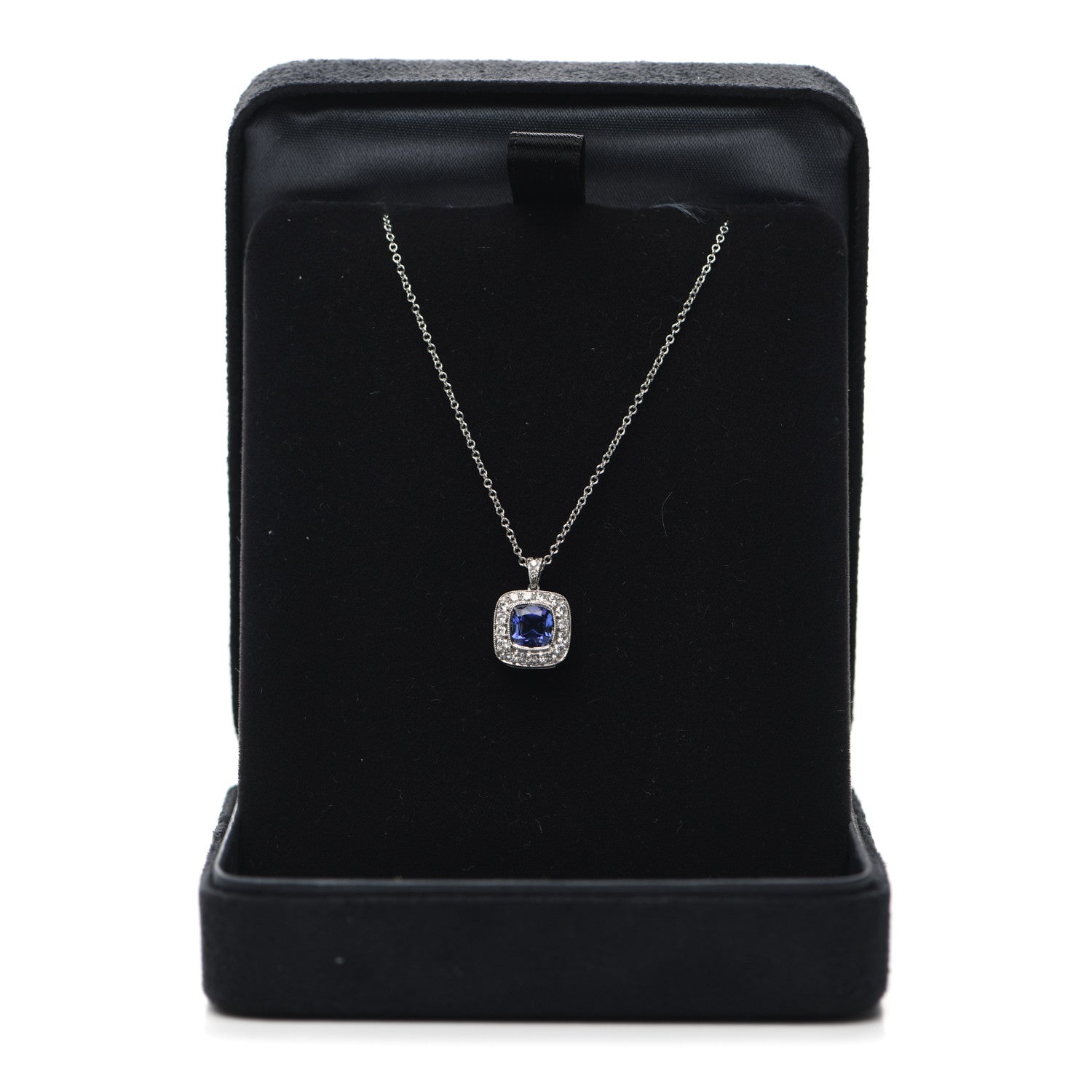 Tiffany Platinum Diamond Tanzanite Legacy Pendant Necklace 6 of 6