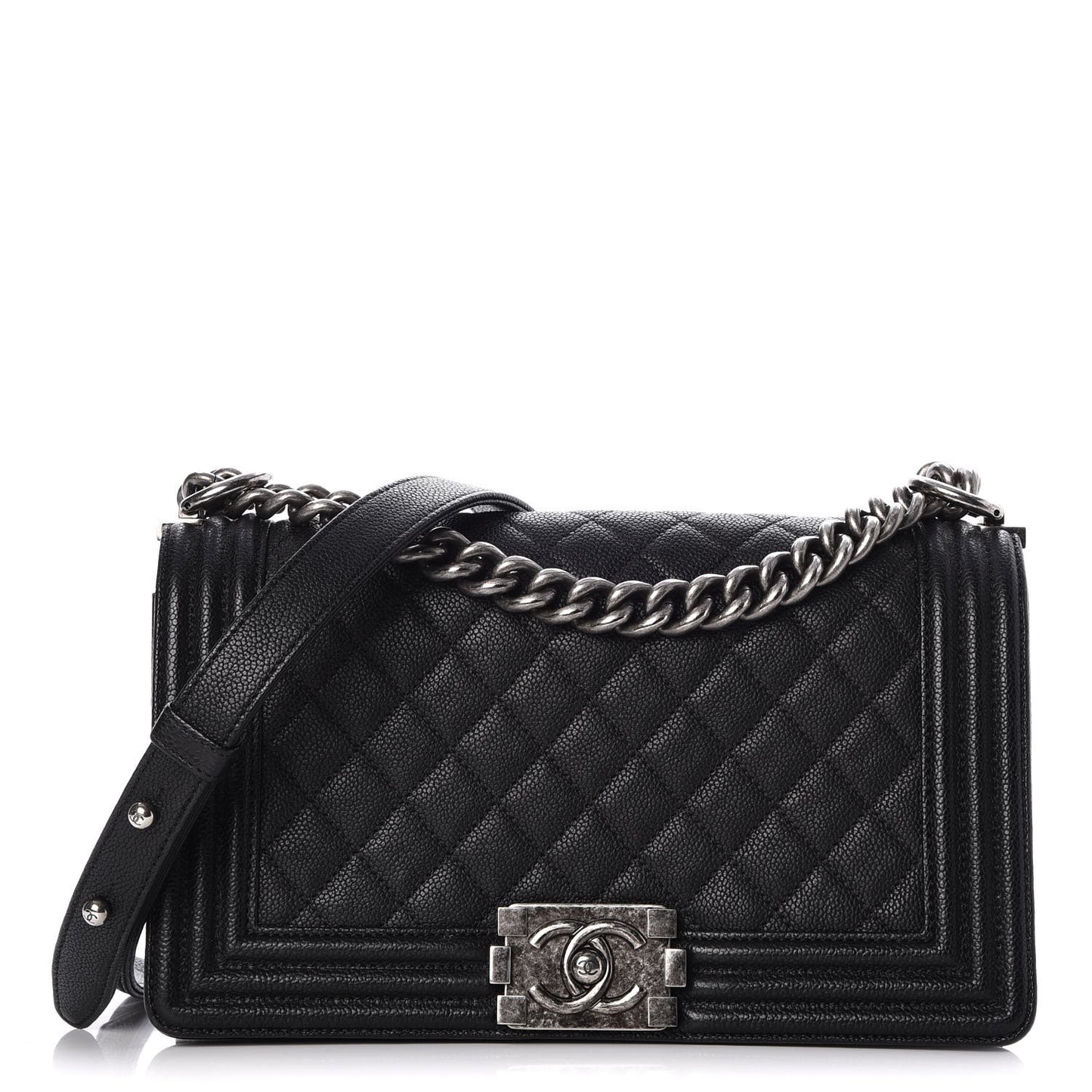 Caviar Quilted Medium Boy Flap Black