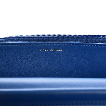 Chanel Lambskin Quilted Boy Wallet On Chain WOC Blue 7 of 9