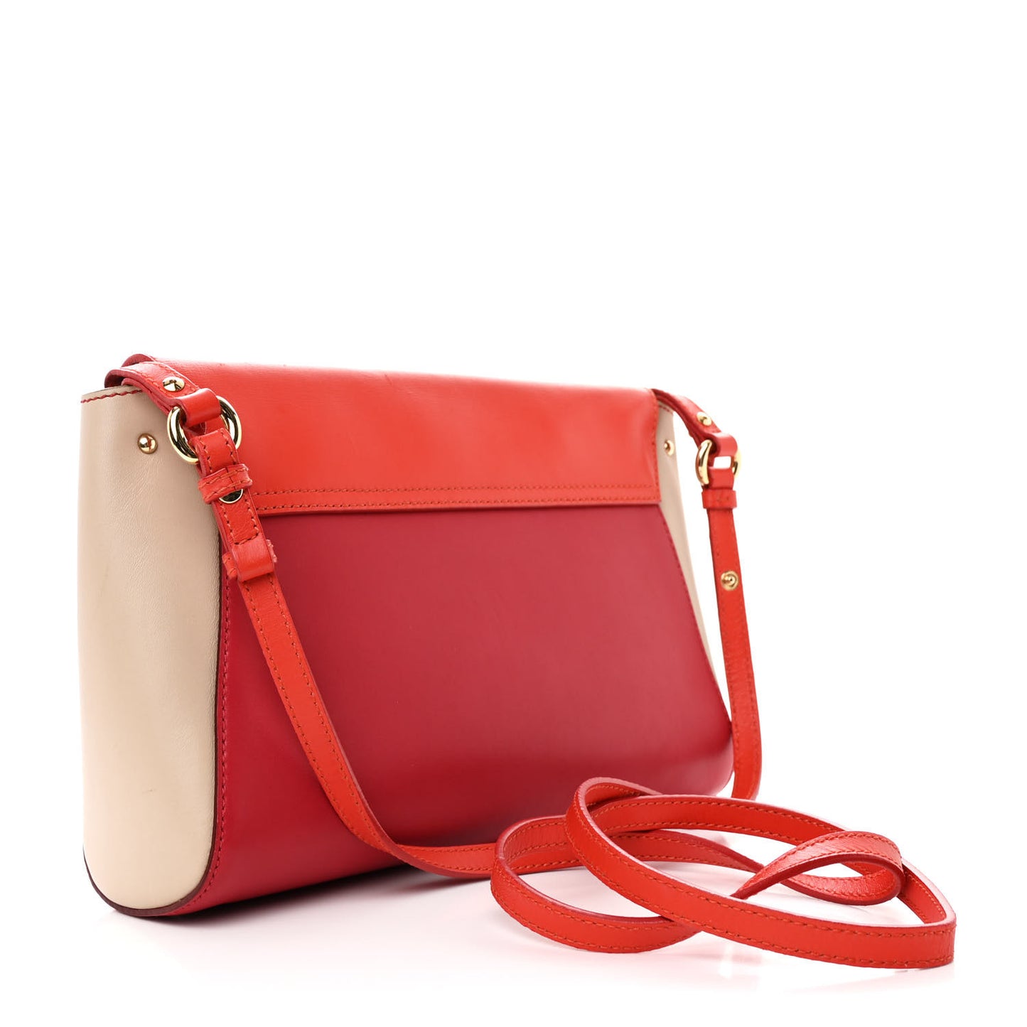 Calfskin Abbey Crossbody Shoulder Bag Red Multicolor