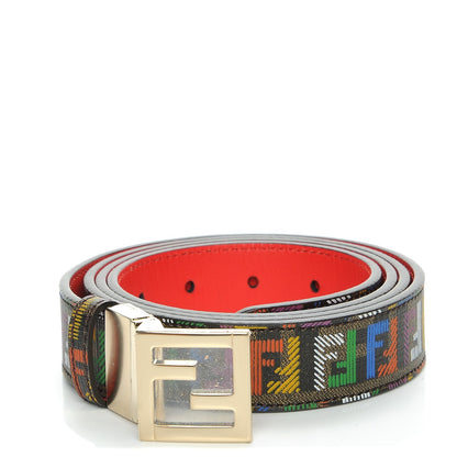 Fendi Zucchino Spalmati FF Multicolor Reversible Belt Red Multicolor 1 of 6