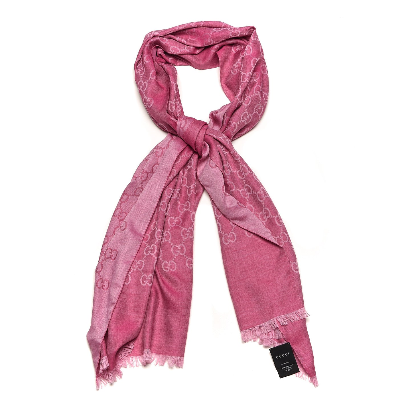 Wool Silk GG Jacquard Shawl Pink