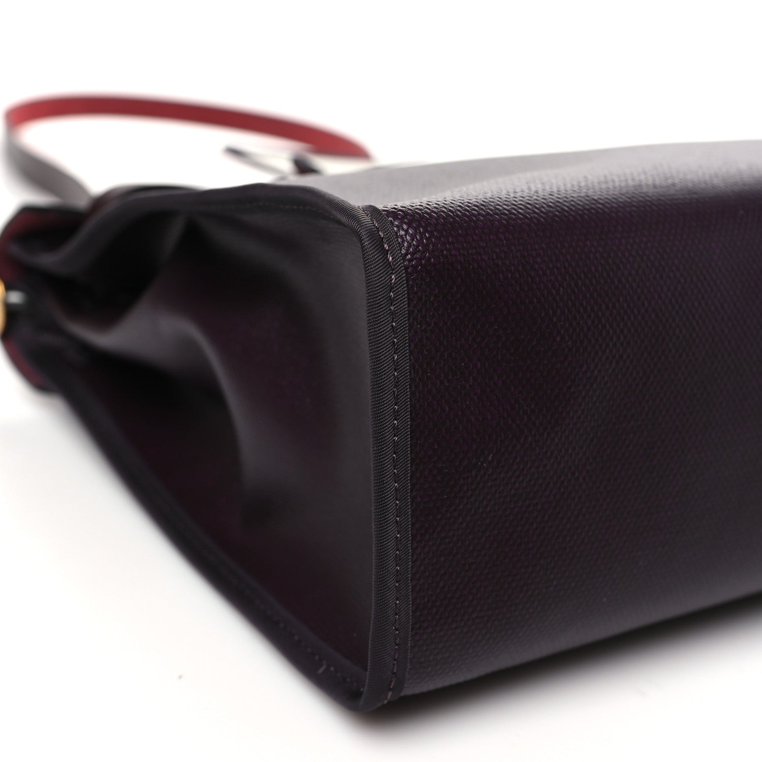 Hermes Toile H Berline Vache Hunter Herbag Zip PM 31 Cassis Ecru Black Rouge Sellier 9 of 11