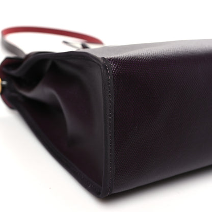 Hermes Toile H Berline Vache Hunter Herbag Zip PM 31 Cassis Ecru Black Rouge Sellier 9 of 11