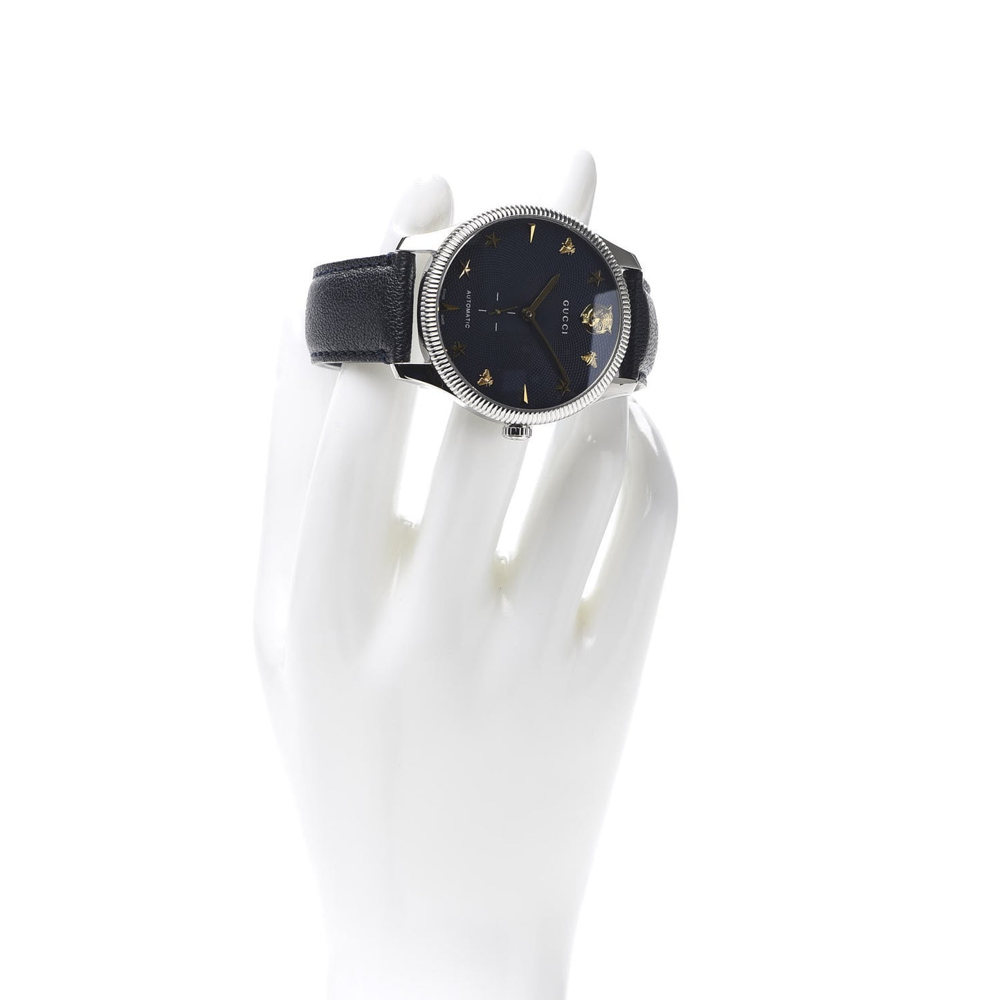 Stainless Steel Calfskin 40mm G-Timeless Tiger Automatic Watch Navy