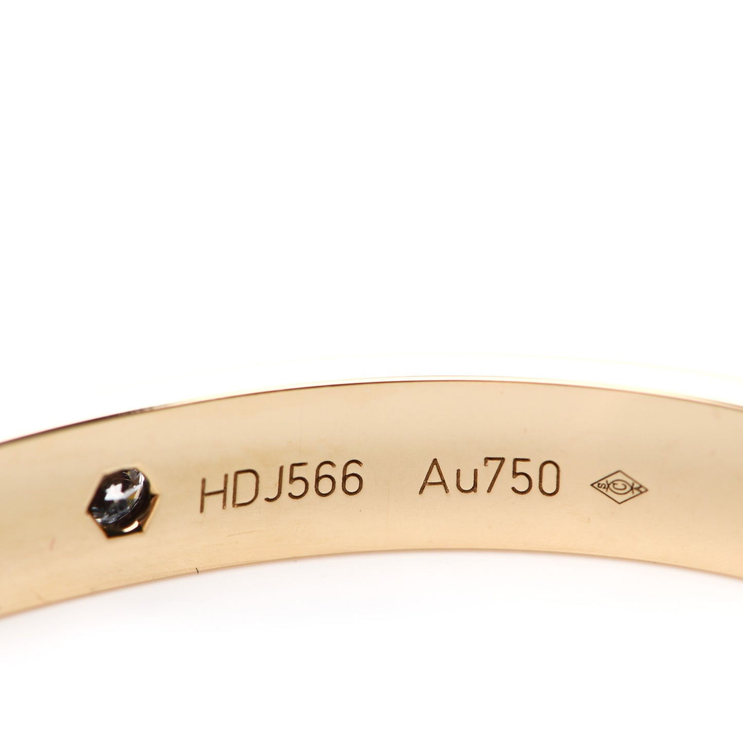 18K Yellow Gold 4 Diamond LOVE Bracelet 16