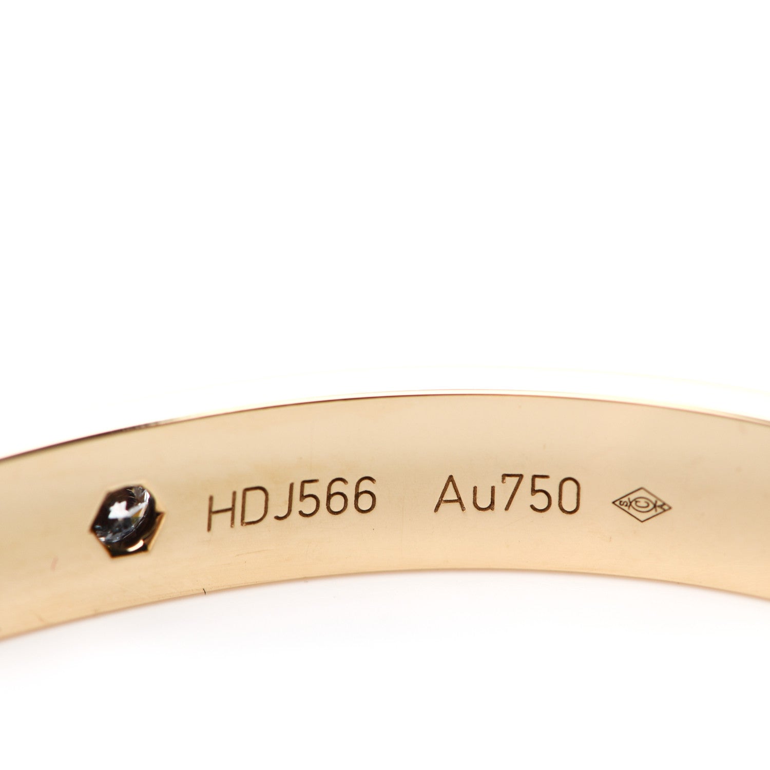 Cartier 18K Yellow Gold 4 Diamond LOVE Bracelet 16 7 of 8