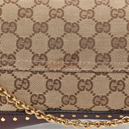 Gucci Monogram Studded Horsebit Clutch Bordeaux 12 of 14