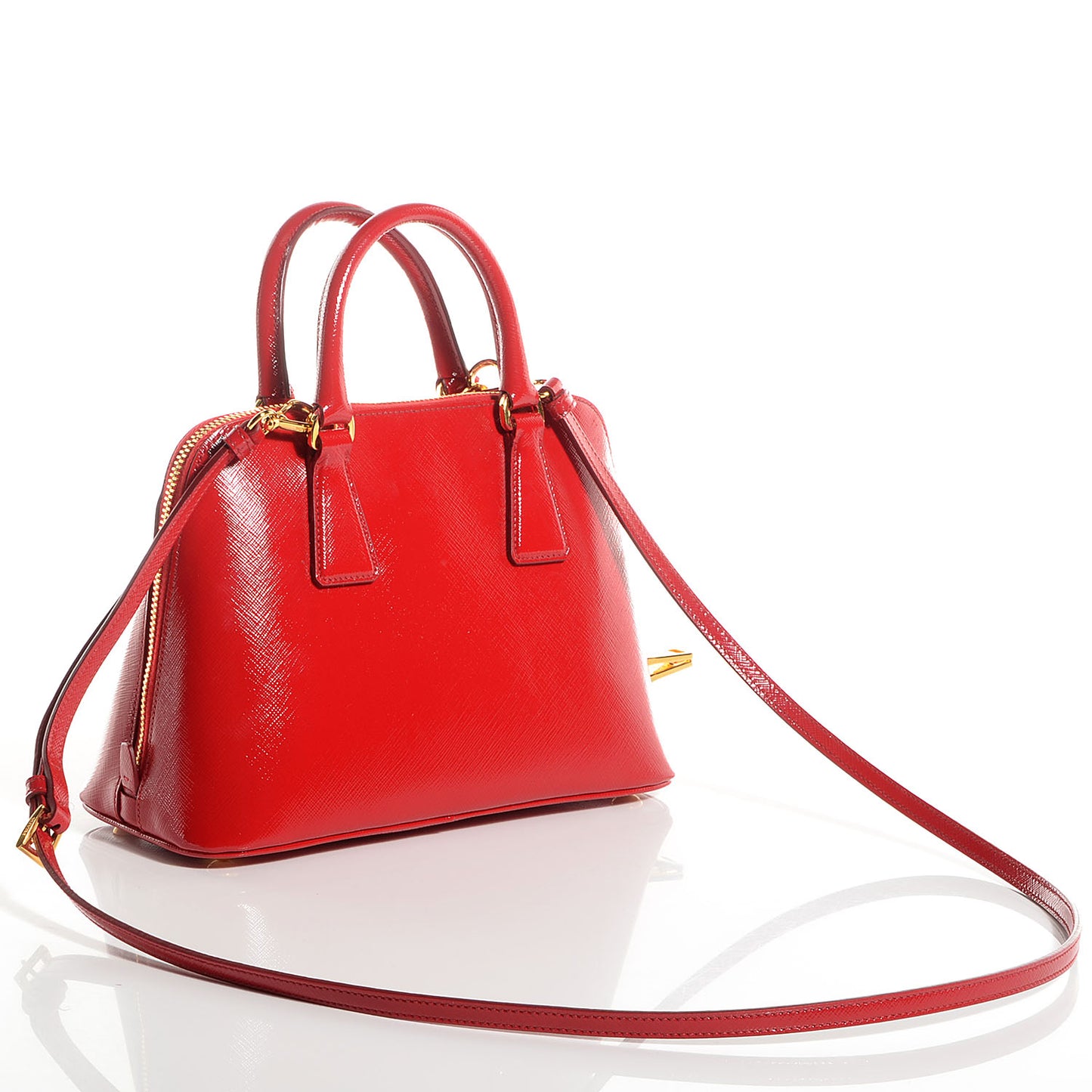 Saffiano Vernice Mini Promenade Tote Rosso