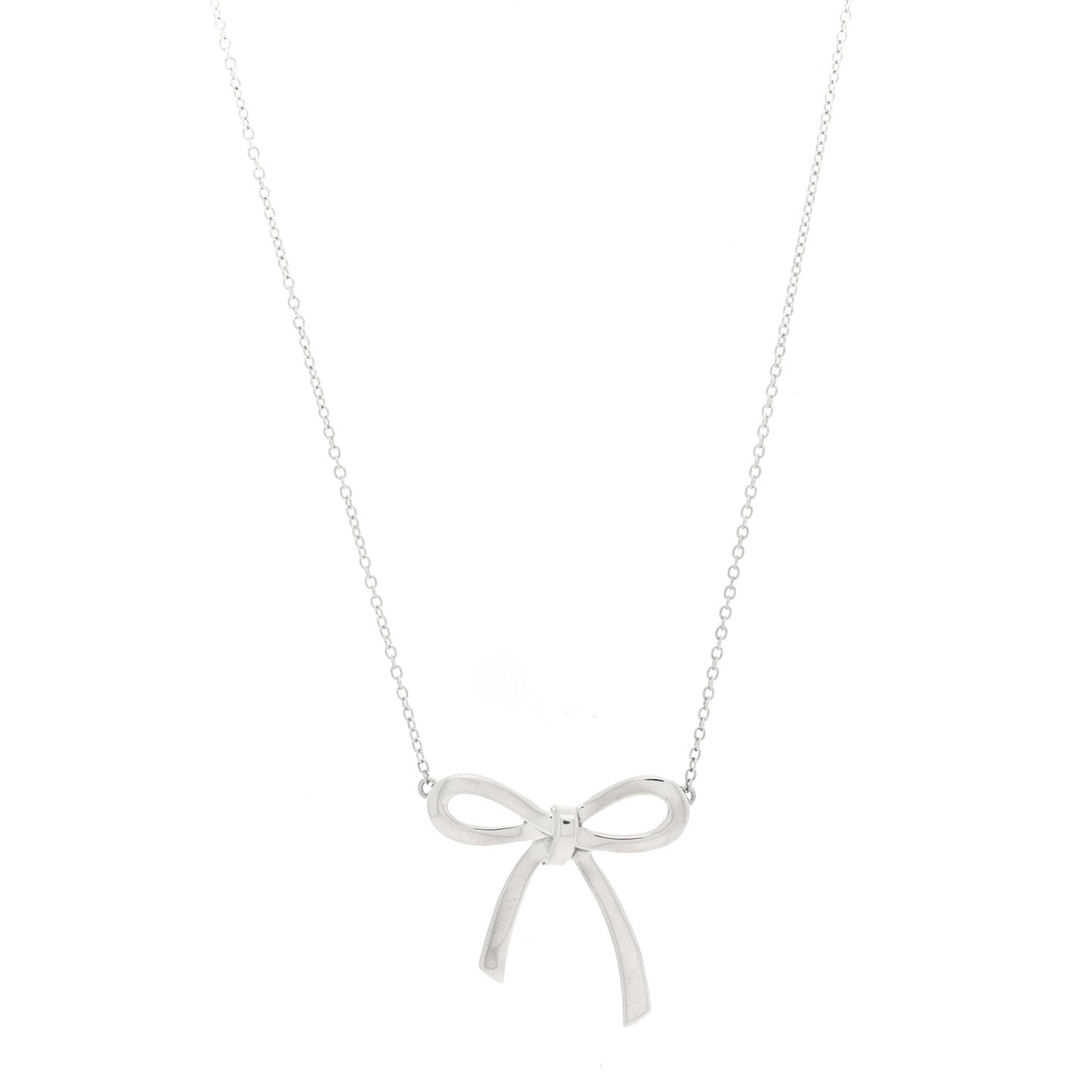 Sterling Silver Small Bow Pendant Necklace