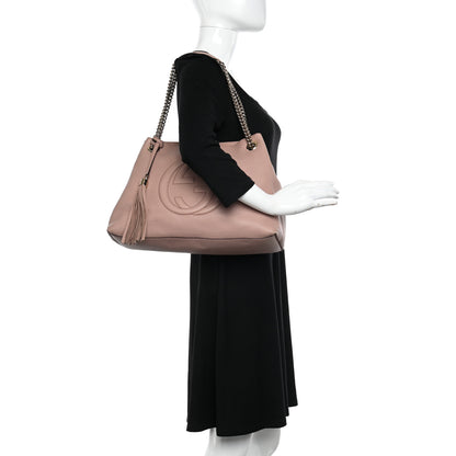 Gucci Pebbled Calfskin Medium Soho Chain Shoulder Bag Dark Cipria 2 of 14