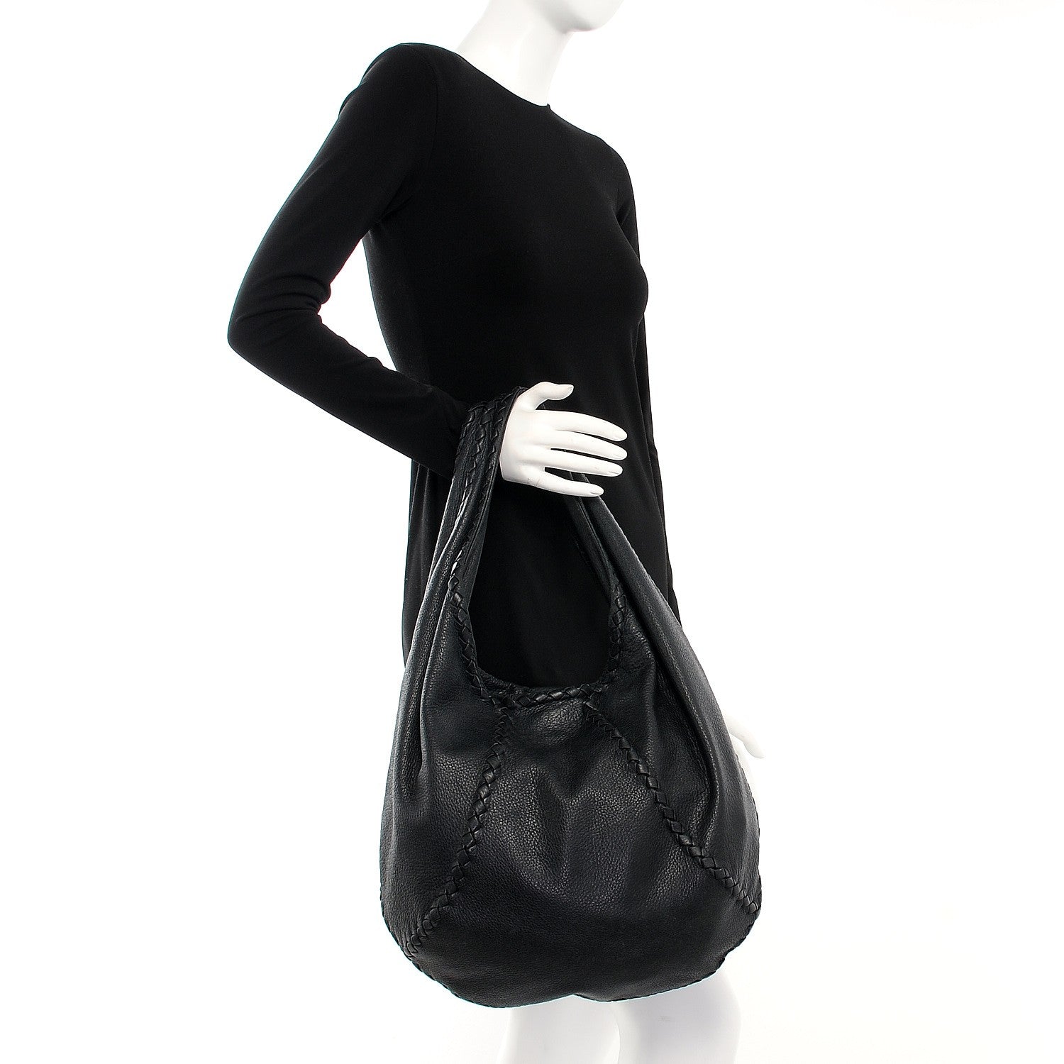 Bottega Veneta Cervo Deerskin Large Hobo Nero Black 2 of 7
