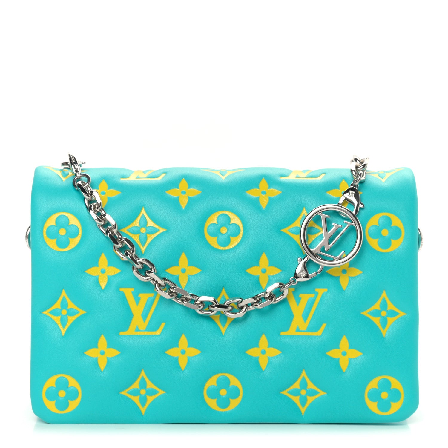 Louis Vuitton Lambskin Embossed Monogram Vuittamins Pochette Coussin Menthe Jaune 1 of 8