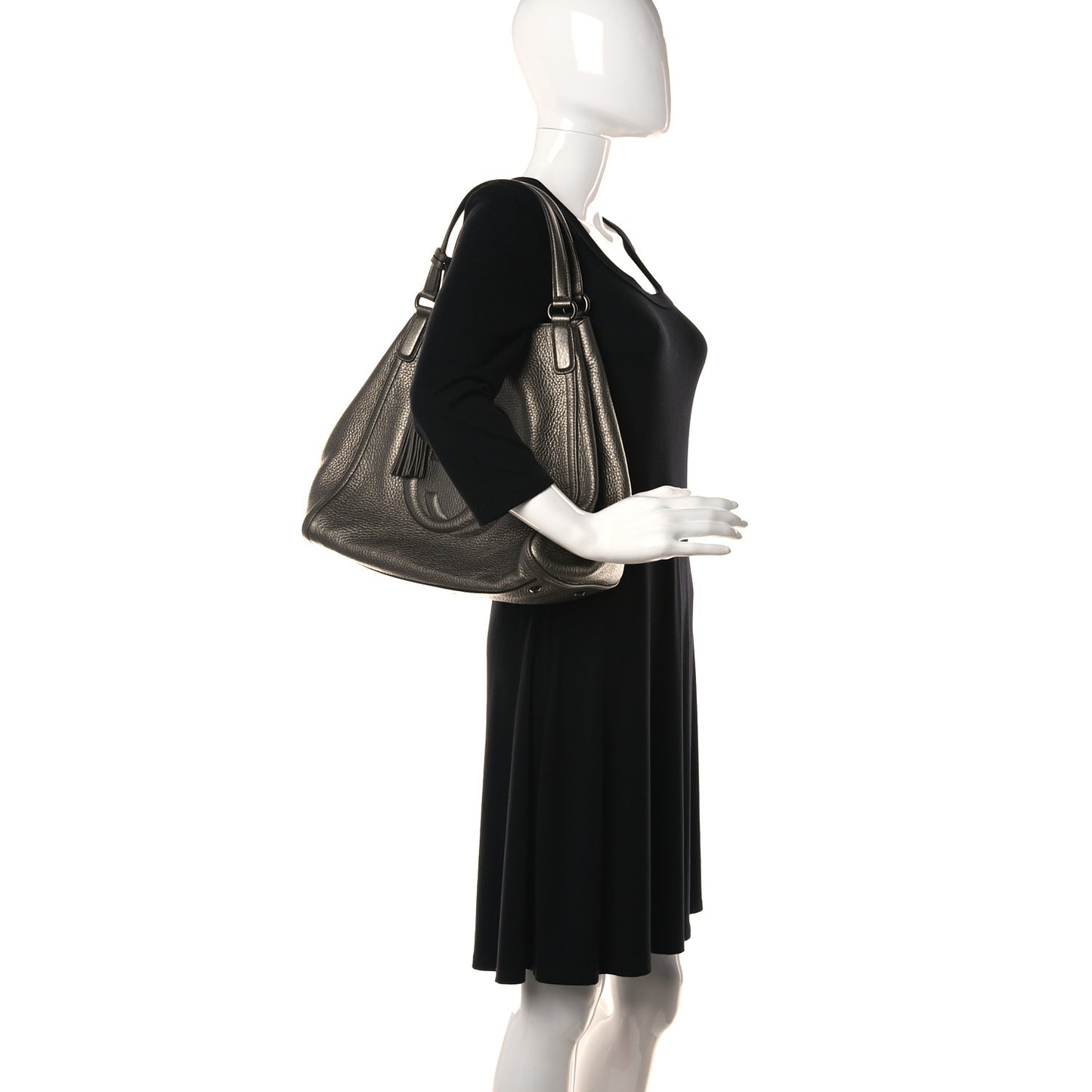 Metallic Cellarius Calfskin Medium Soho Shoulder Bag Sasso