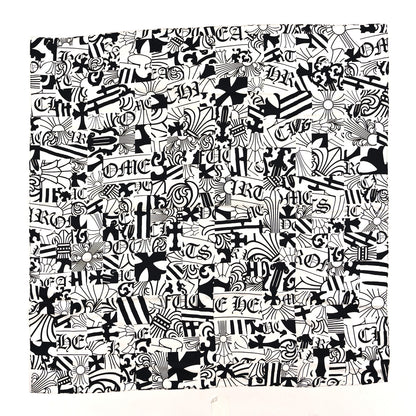 Chrome Hearts Silk Multi Element Cross Scarf Black White 1 of 3