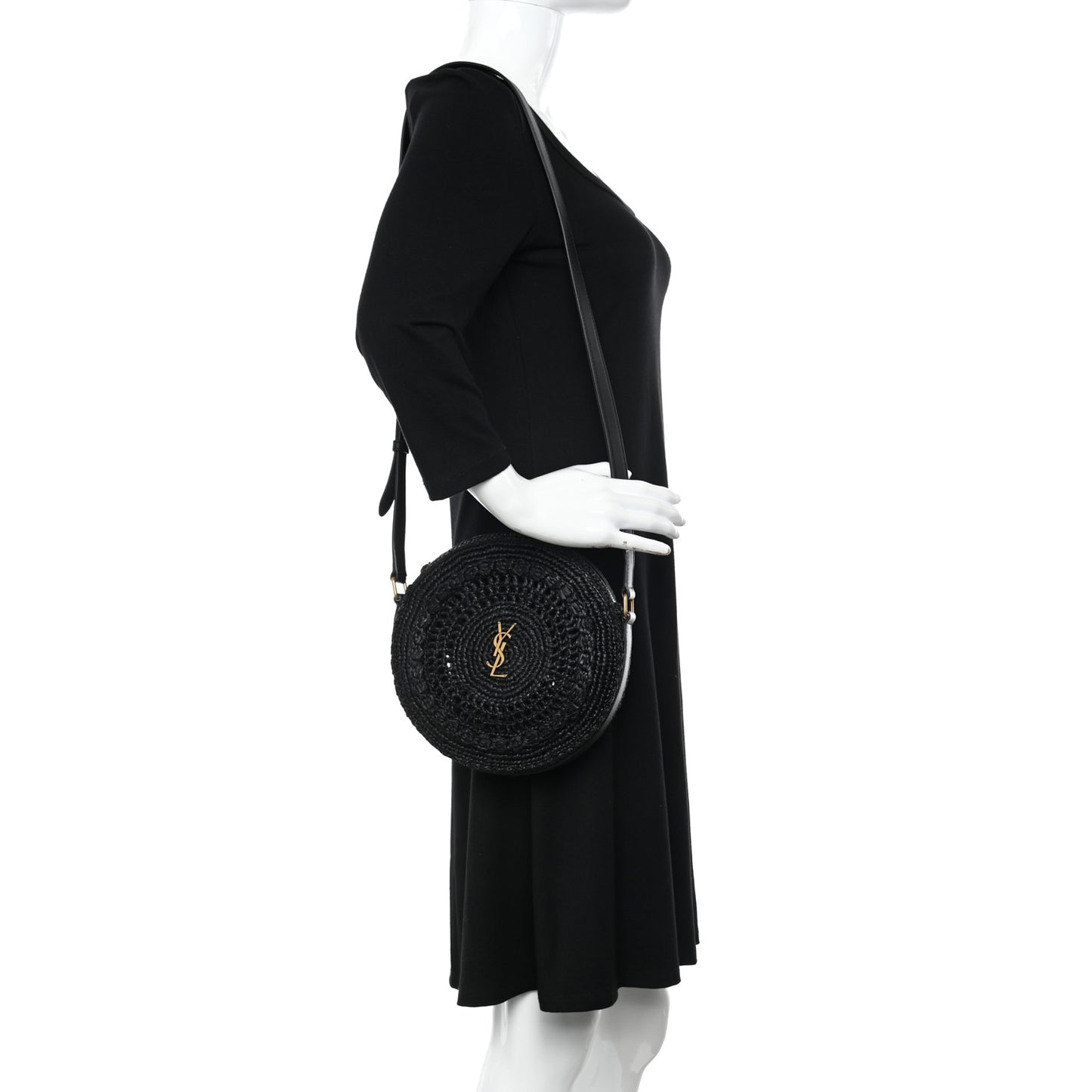 Raffia Sac Round Black