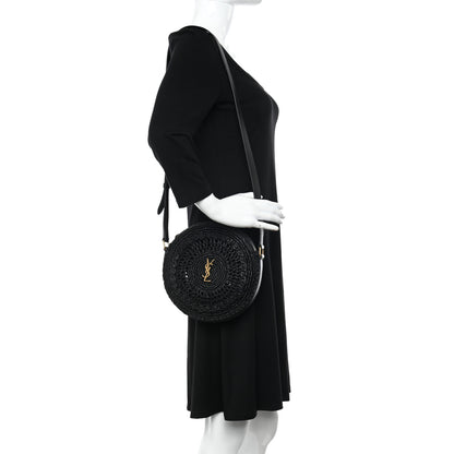 Saint Laurent Raffia Sac Round Black 2 of 9