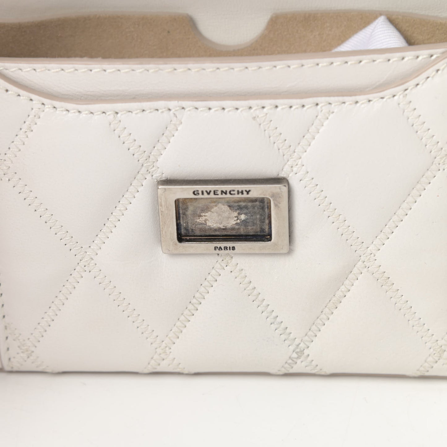 Goatskin Quilted GV3 Mini Pocket Convertible Bag White